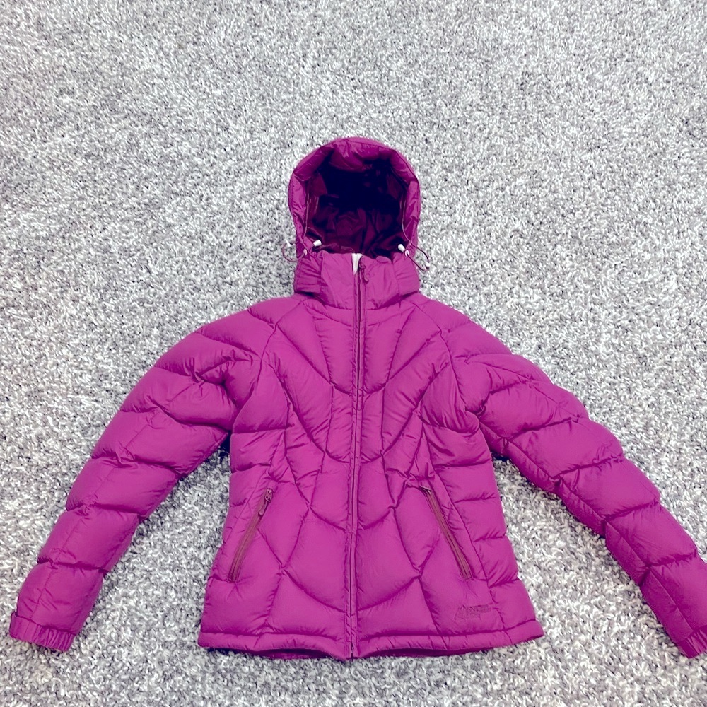 MEC down quilted puffer winter hooded jacket coat dark pink woman’s extra small